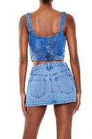 Angel Denim Bustier Crop Top