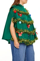 Plus Size Christmas Tree Poncho