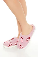 Plush Candy Cane House Slippers