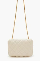 Quilted Faux Leather Crossbody Bag