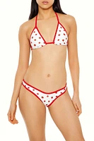 Strawberry Halter Triangle Bikini Top