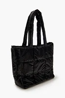 Quilted Faux Leather Tote Bag