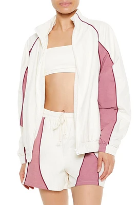 Colorblock Zip-Up Bomber Jacket