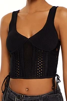 Sweater-Knit Plunging Crop Top