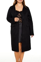 Plus Faux Suede Trench Coat