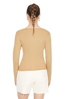 Split-Neck Long-Sleeve Top