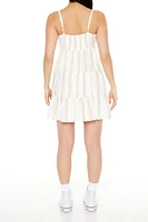 Linen-Blend Striped Babydoll Dress