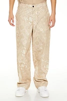 Paisley Mid-Rise Baggy Pants