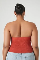 Plus Sweater-Knit Tube Top