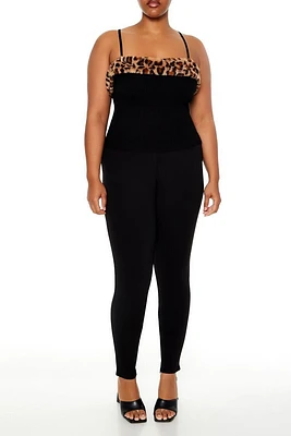 Plus Ponte Zip-Hem Leggings