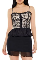 Lace Sweetheart Peplum Cami