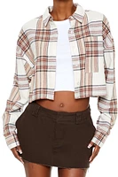 Cropped Plaid Flannel Shirt