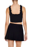 Ruffle-Trim Corset Crop Top