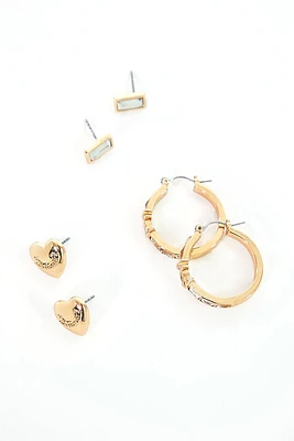 Juicy Couture Hoop & Stud Earrings Set