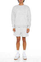 Cotton-Blend Crew Neck Pullover