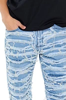 Destroyed Slim-Fit Mid-Rise Jeans