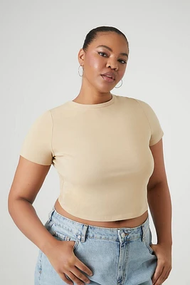 Plus Cropped Crew Tee