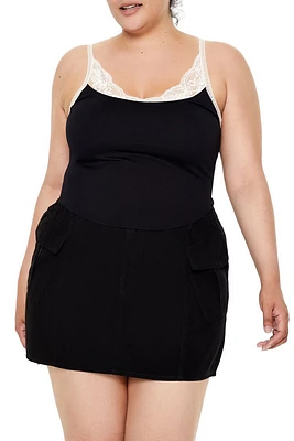 Plus Seamless Lace-Trim Cami