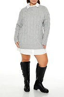 Plus Combo Sweater Mini Dress