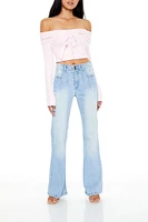 Stone Wash High-Rise Flare Jeans