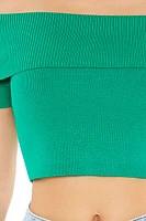 Sweater-Knit Off-the-Shoulder Crop Top