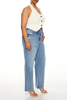 Plus High-Rise Straight Jeans