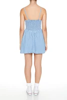 Smocked Denim Cami Mini Dress