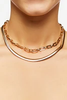 Cable & Snake Chain Necklace Set