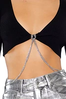 Sweater-Knit Chain Crop Top