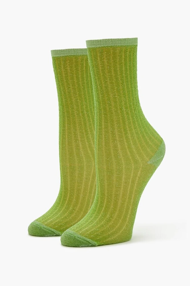 Glitter Knit Crew Socks