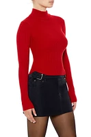 Ribbed Mock Neck Sweater
