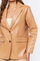 Faux Leather Blazer