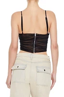 Ruched Mesh Cropped Cami