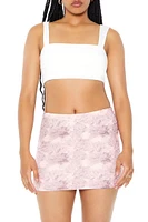 Fitted Abstract Print Mini Skirt