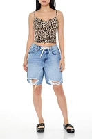 Distressed Denim Bermuda Shorts