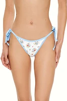 Romantic Floral String Bikini Bottoms