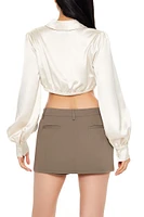 Satin Surplice Crop Top