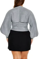 Plus Metallic Shrug Sweater