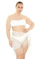 Plus Size Crochet Swim Cover-Up Sarong