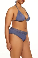 Plus Denim Bikini Bottoms