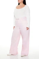 Plus Bow Embroidered Pants