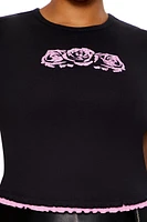 Plus Layered Rose Graphic Tee