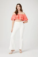 Off-the-Shoulder Flounce Crop Top