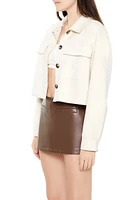 Boxy Cropped Faux Suede Shacket