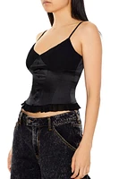 Satin Ruffle-Hem Cami