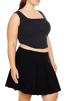 Plus Pointelle Bow Crop Top