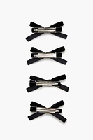 Velvet Bow Hair Clip Set