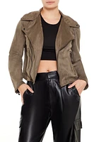 Faux Suede Moto Jacket