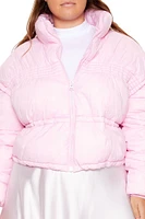 Plus Cropped Puffer Jacket