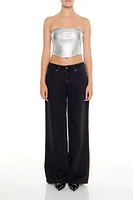 Cropped Metallic Tube Top